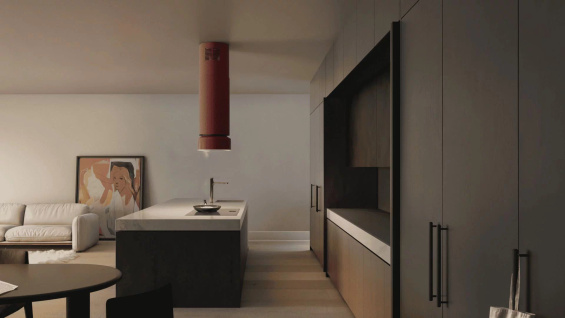 Okap wyspowy Ciarko Design FLUO White/White Gloss pochłaniacz