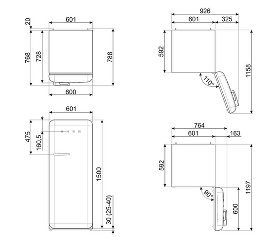 Lodówka wolnostojąca FAB Smeg FAB28RBL6
