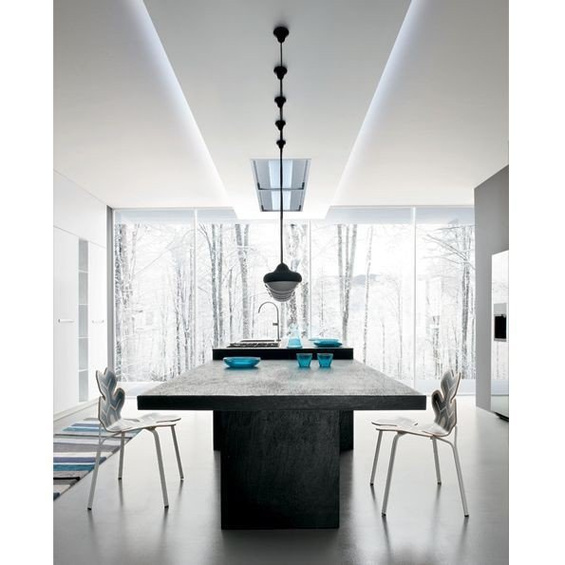 Okap sufitowy Falmec Nuvola Led 140 inox - korpus bez silnika, z pilotem