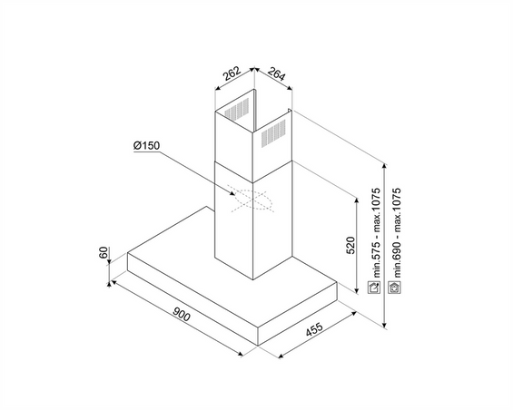 Okap przyścienny Smeg KBT9L4VN