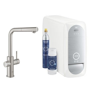 GROHE Blue Home Zestaw startowy z wylewką w kształcie L - stal nierdzewna nr. 31539DC0