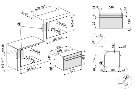 Piekarnik z funkcją pary i mikrofali Smeg SO4106WAPB3 Linea