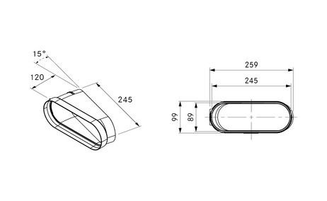BORA EFBH15/1 Ecotube kształtka wygięta 15° pozioma płaska wraz z materiałem uszczelniającym (1szt.) EAN-Code:4260326375633