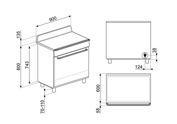 Kuchnia z płytą indukcyjną Smeg TR90IMP