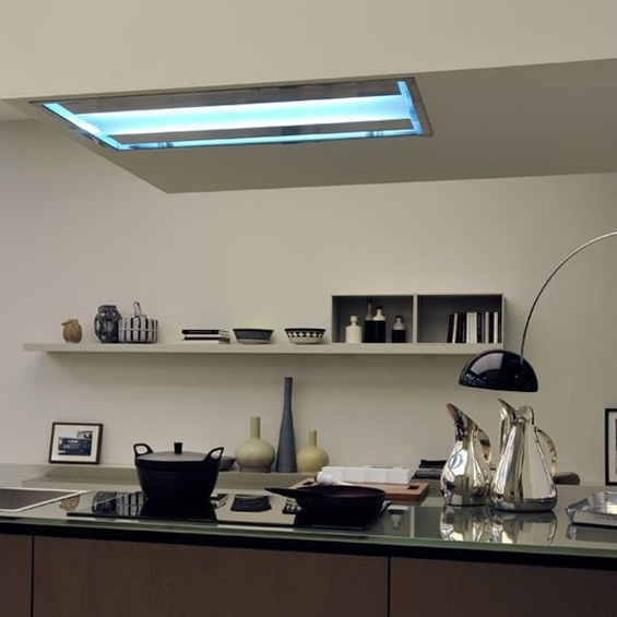 Okap sufitowy Falmec Nuvola Led 90 inox - korpus bez silnika, z pilotem