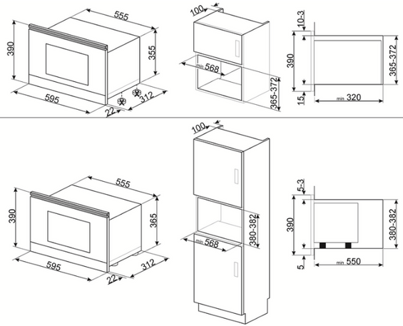 Kuchenka mikrofalowa do zabudowy Smeg MP722AO