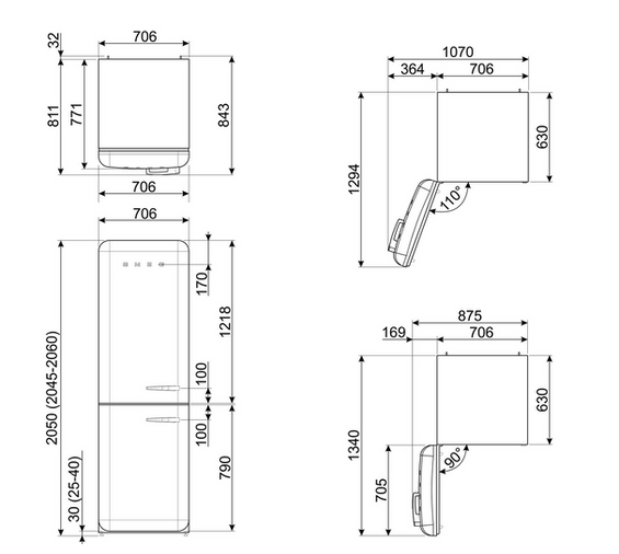 Lodówka wolnostojąca FAB Smeg FAB38LCR6