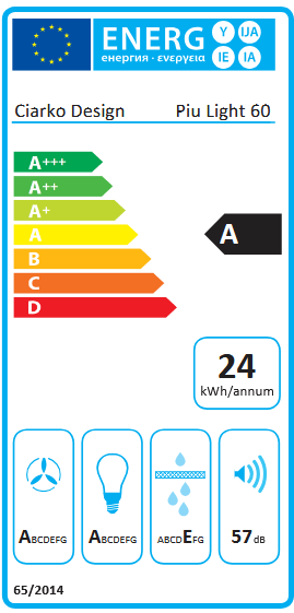 Okap wyspowy Ciarko Design PIU LIGHT Black 60 cm