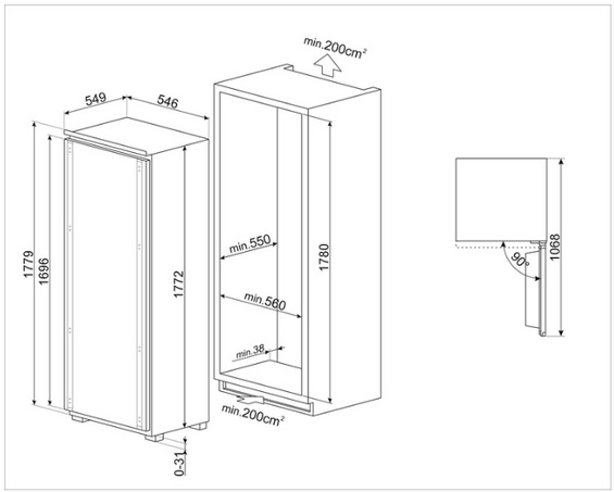 Lodówka do zabudowy Smeg S9L1721E
