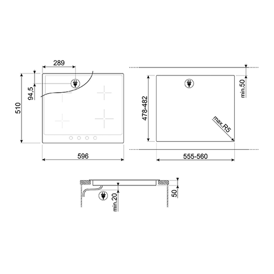Płyta Smeg SI764AOM