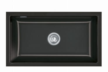 systemceram MERA 80 U zlewozmywak ceramiczny Nero 68