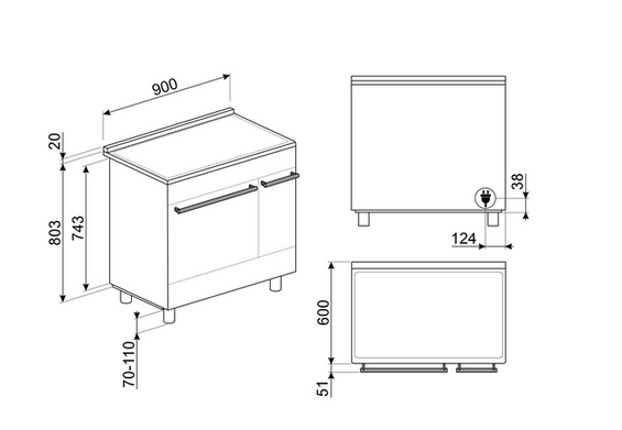 Kuchnia z płytą indukcyjną Smeg C92IPN2