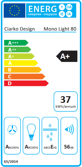Okap wyspowy Ciarko Design MONO LIGHT Ecru 80 cm