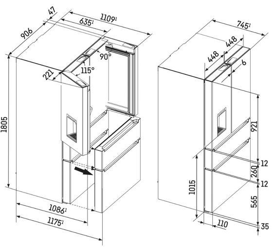 Wolnostojąca chłodziarko-zamrażarka z 2 szufladami Liebherr MBbsdi 9528 Plus BioFresh NoFrost wysyłka Gratis !