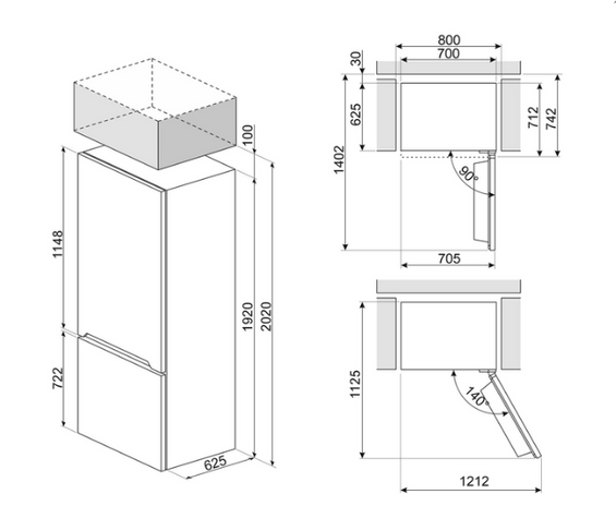 Chłodziarko - zamrażarka wolnostojąca Smeg FC48KDND