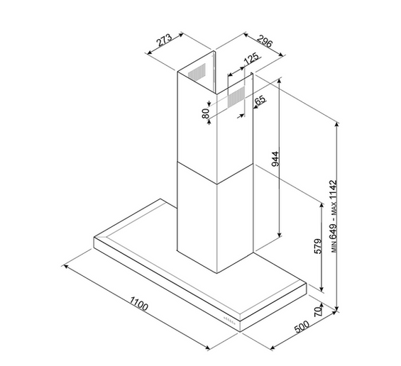 Okap przyścienny Smeg KS110BLE