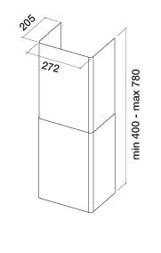 Okap Falmec Tab 80 czarny 800 m³/h przyścienny