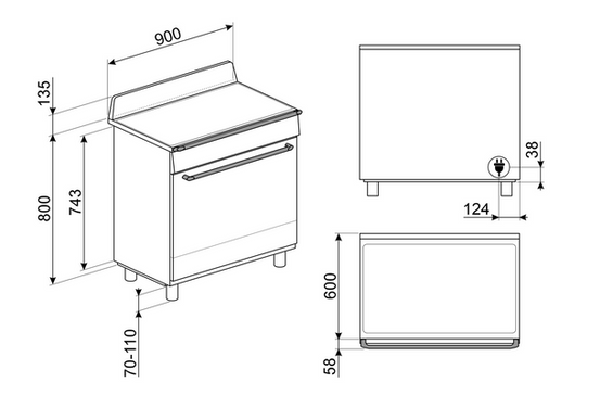 Kuchnia z płytą indukcyjną Smeg TR90IPP
