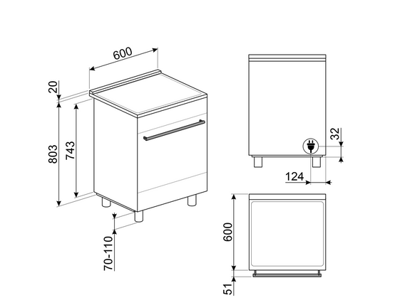 Kuchnia z płytą indukcyjną Smeg C6IPMBM2