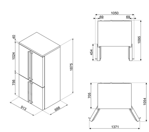 Chłodziarko - zamrażarka wolnostojąca Smeg FQ960P6