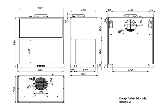 Okap Faber MODULAR F60 BK MATT 335.0706.645 przyścienny