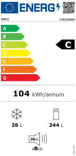 Chłodziarko - zamrażarka wolnostojąca Smeg FAB28RBE6 50's Style