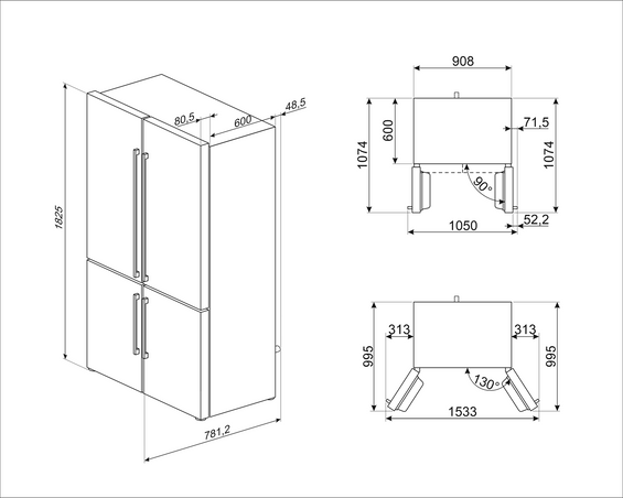 Lodówka wolnostojąca Smeg FQ60BDE