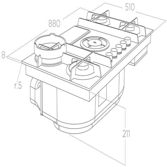 Płyta z okapem Elica NIKOLATESLA FLAME EVO BL/A/88 PRF0196341 czarny