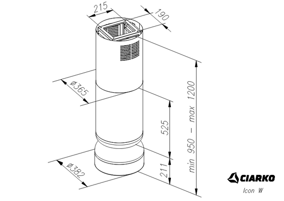 Okap wyspowy Ciarko Design ICON Ecru pochłaniacz