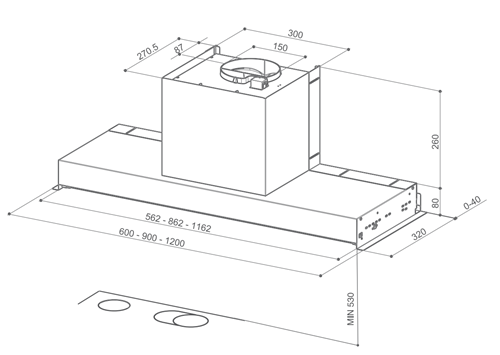 Okap Podszafkowy Faber IN-NOVA SMART X60 305.0557.680