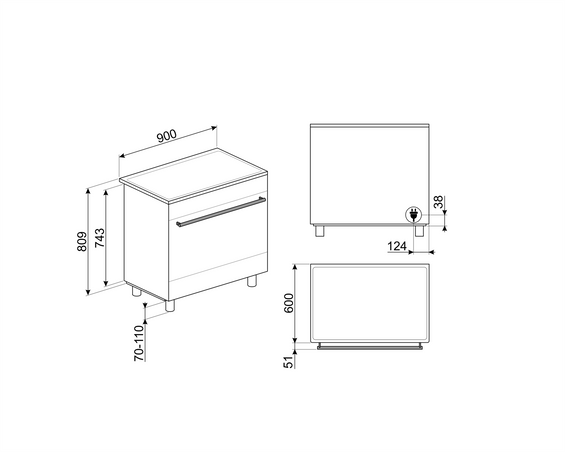 Kuchnia z płytą indukcyjną Smeg C9IMMB2