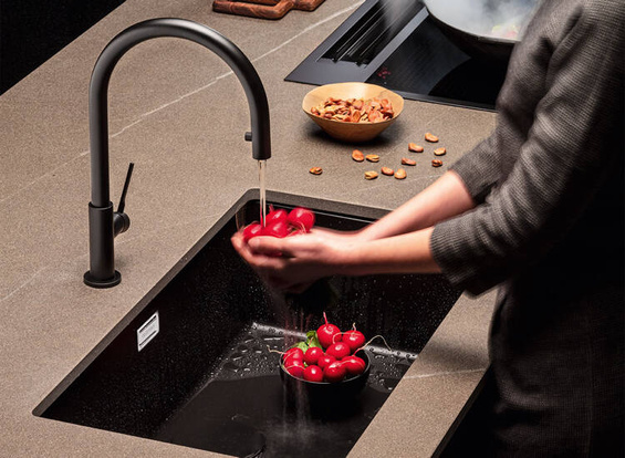 Zlew Falmec Iseo Ceramix 70 Black nakładany/podwieszany