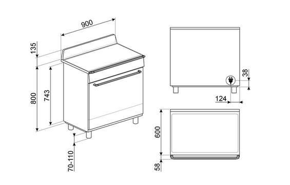 Kuchnia z płytą indukcyjną Smeg TR90IMGR