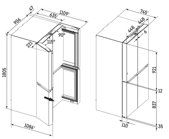 Wolnostojąca chłodziarko-zamrażarka French Door Liebherr MBsddi 9058 Prime BioFresh NoFrost