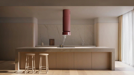 Okap wyspowy Ciarko Design FLUO Burgundy/Baby Blue Gloss wyciąg