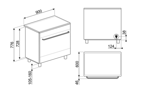 Kuchnia z płytą indukcyjną Smeg CX91IMBL
