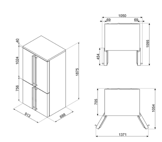 Chłodziarko - zamrażarka wolnostojąca Smeg FQ960BL6