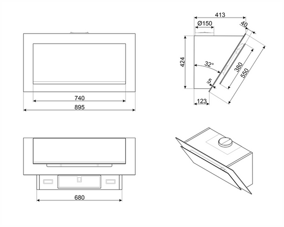 Okap przyścienny Smeg KV194G