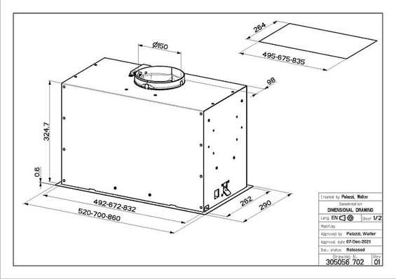 Okap Faber INKA LUX EVO WH MATT 70 305.0665.358
