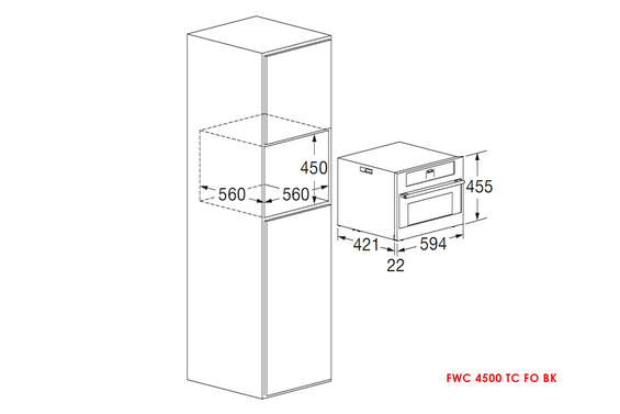 Winiarka kompaktowa do zabudowy Fulgor Milano FWC 4500 TC FO BK