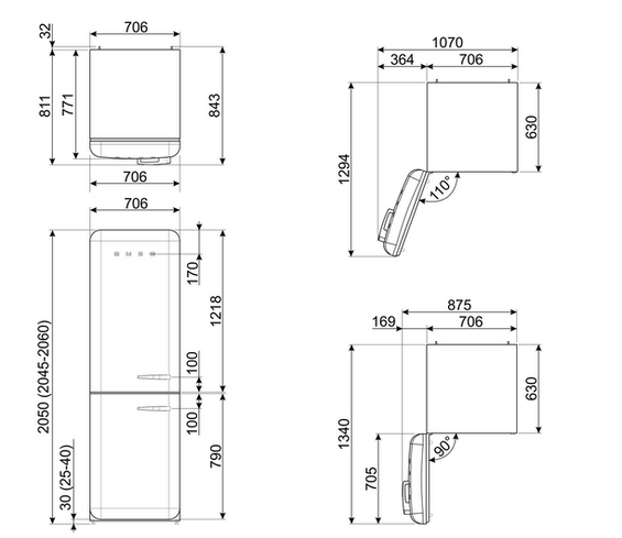 Lodówka wolnostojąca FAB Smeg FAB38LBL6