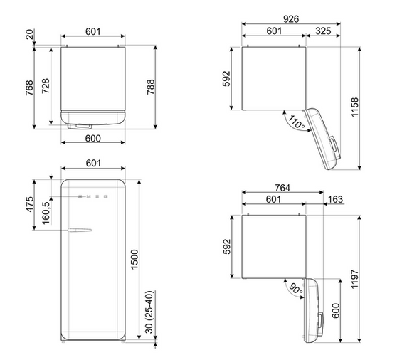 Chłodziarko - zamrażarka wolnostojąca Smeg FAB28RRD6 50's Style