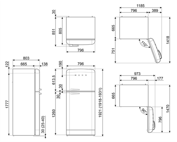 Lodówka wolnostojąca Smeg 50’s Style FAB50RWH5