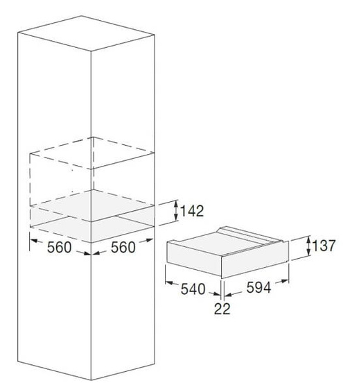 Szuflada na akcesoria Fulgor Milano FD 150 BK
