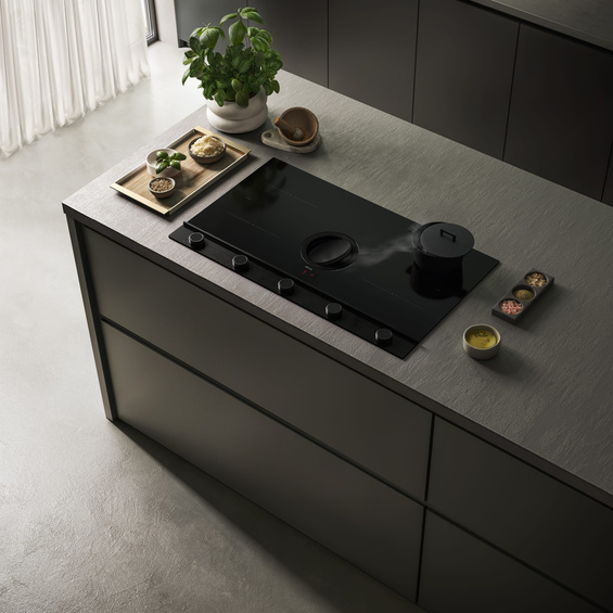 Płyta z okapem Elica NIKOLATESLA UNPLUGGED EVO IX/A/90 PRF0196326 czarny + stal nierdzewna