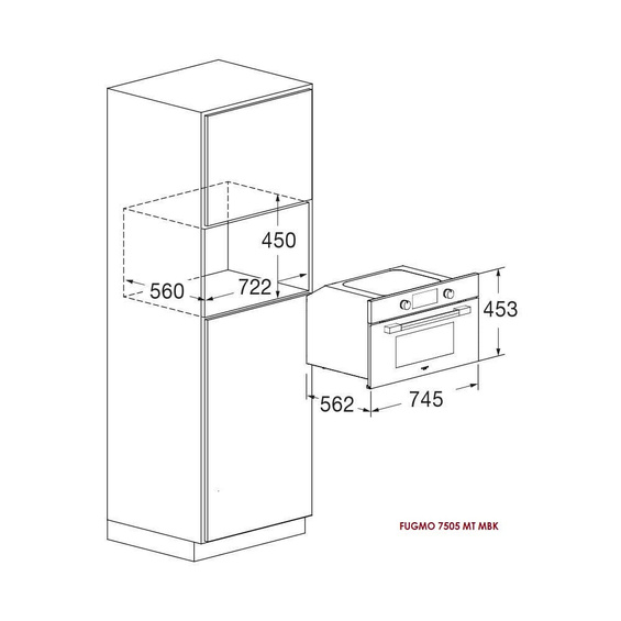 Piekarnik z mikrofalą Fulgor Milano FUGMO 7505 MT MBK