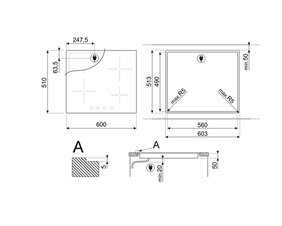 Płyta ceramiczna Smeg SE364TDMB