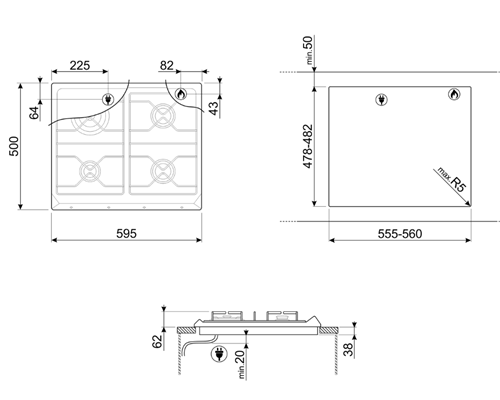 Płyta Smeg SRV864AVOGH2