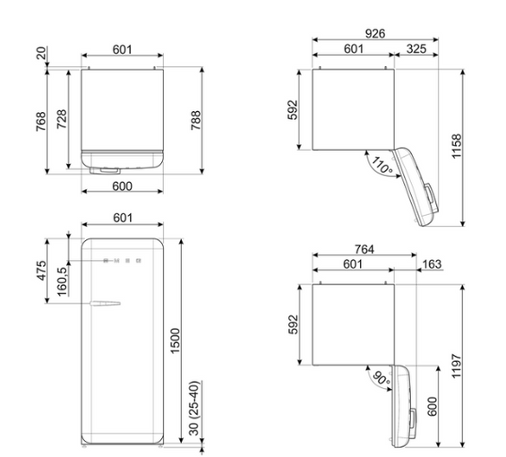 Chłodziarko - zamrażarka wolnostojąca Smeg FAB28RDPP6 50's Style