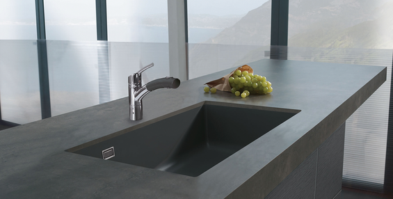 systemceram MERA 80 U zlewozmywak ceramiczny Schiefer 85